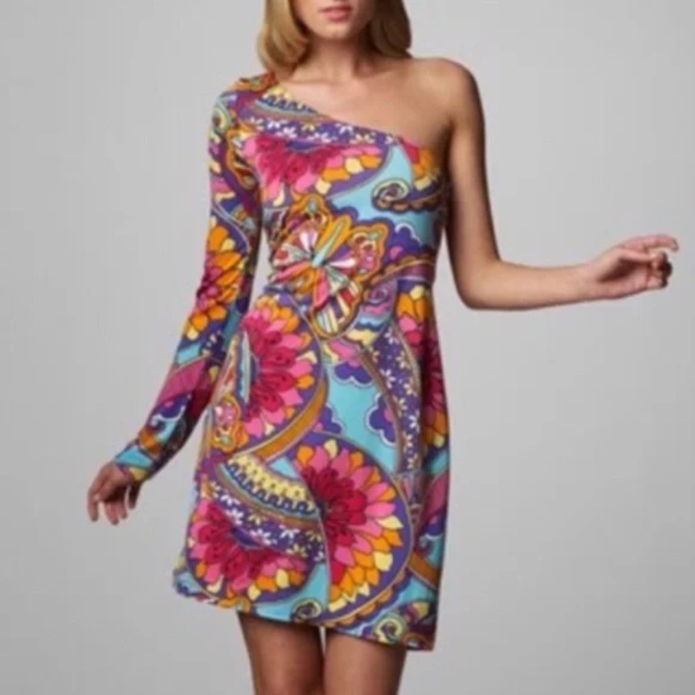 Lilly Pulitzer Whitaker Optical Confusion on shoulder dress size L